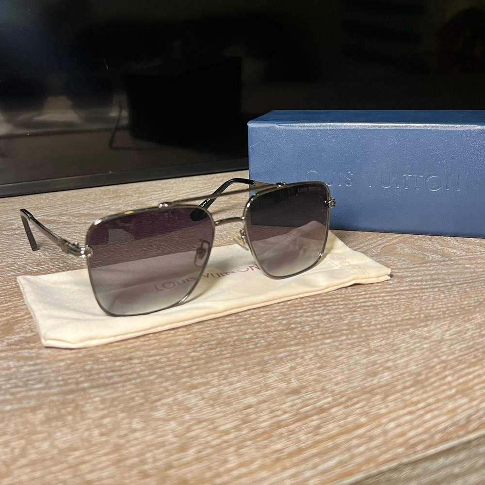 Louis Vuitton Black and Silver Sunglasses
